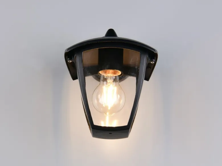 Außenwandleuchte VENTA Laterne hängend Landhausstil Schwarz, Höhe 24cm