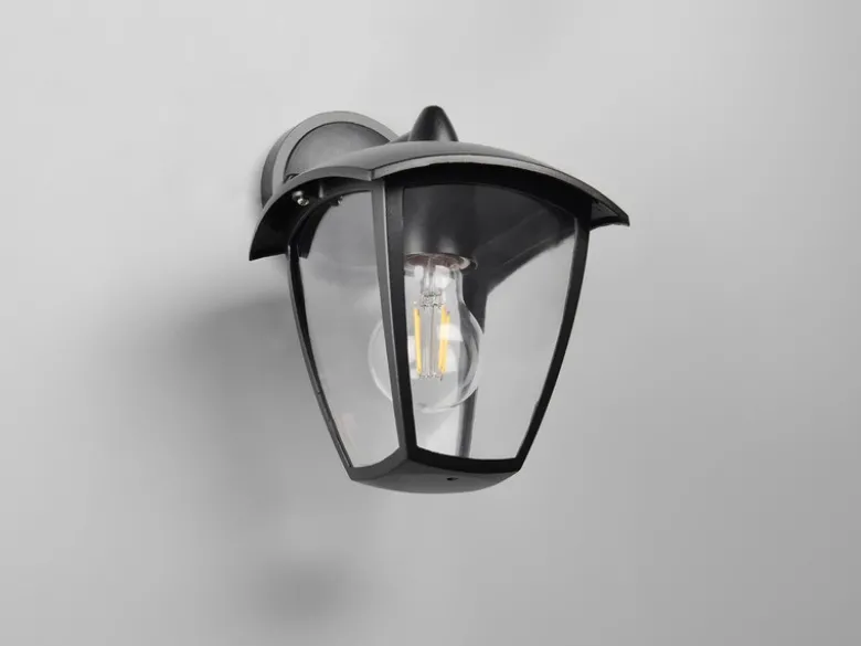 Außenwandleuchte VENTA Laterne hängend Landhausstil Schwarz, Höhe 24cm