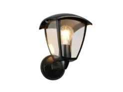 Außenwandleuchte VENTA Laterne stehend Landhausstil Schwarz, Höhe 24cm