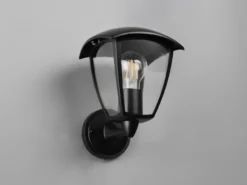 Außenwandleuchte VENTA Laterne stehend Landhausstil Schwarz, Höhe 24cm