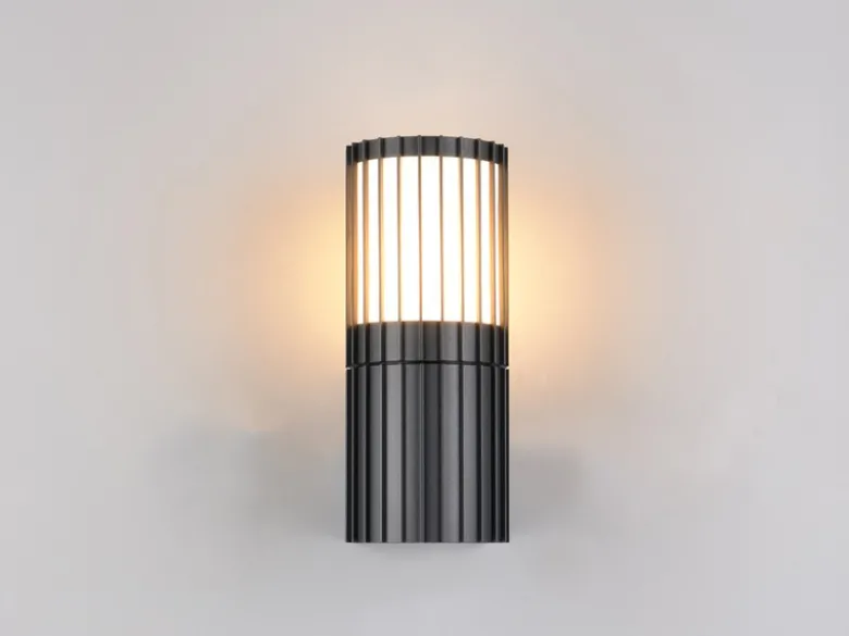 Außenwandleuchte VOLGA aus Aluminium in Anthrazit, Höhe 20cm