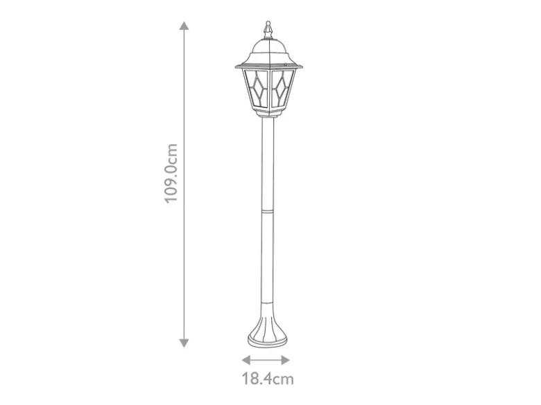Außen Wegeleuchte NORFOLK Landhausstil Laterne mit Bleiglas, Höhe 109cm