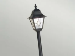 Außen Wegeleuchte NORFOLK Landhausstil Laterne mit Bleiglas, Höhe 109cm