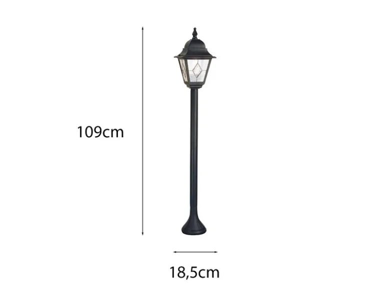 Außen Wegeleuchte NORFOLK Landhausstil Laterne mit Bleiglas, Höhe 109cm