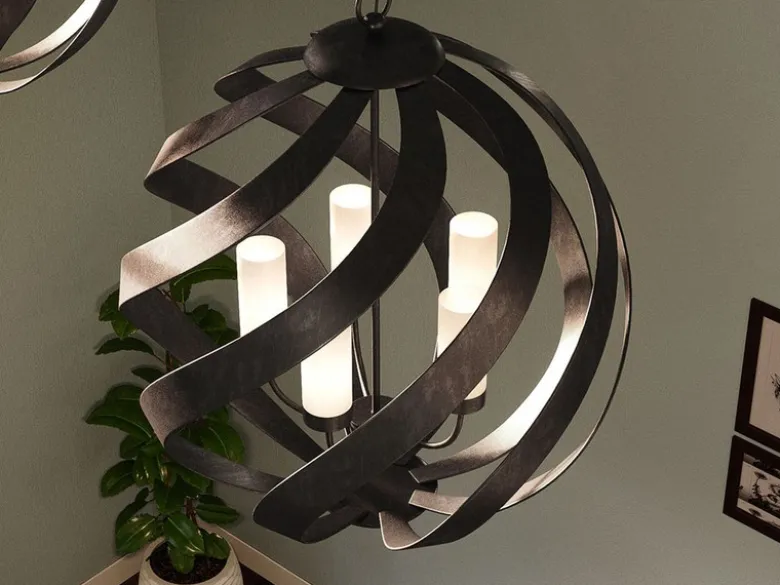 Außergewöhnliche Pendelleuchte BLACKSMITH für Innen & Außen, 5-flammig Ø66,4cm