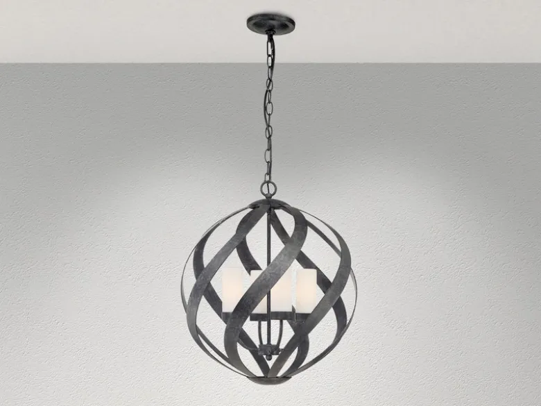 Außergewöhnliche Pendelleuchte BLACKSMITH für Innen & Außen, 4-flammig Ø50cm