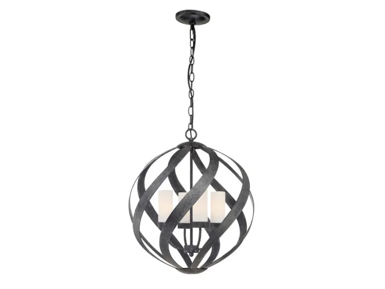 Außergewöhnliche Pendelleuchte BLACKSMITH für Innen & Außen, 4-flammig Ø50cm