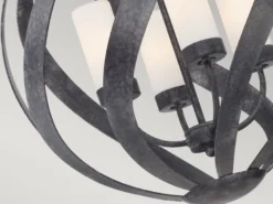 Außergewöhnliche Pendelleuchte BLACKSMITH für Innen & Außen, 4-flammig Ø50cm