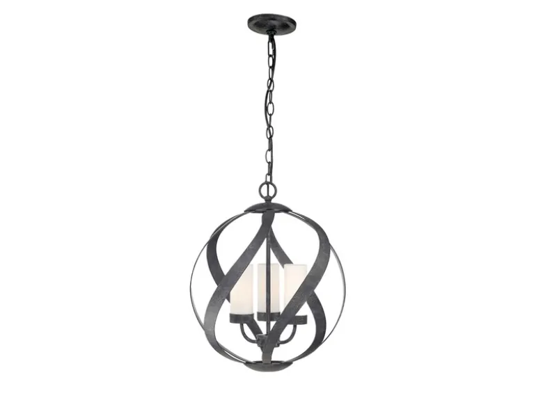 Außergewöhnliche Pendelleuchte BLACKSMITH für Innen & Außen, 3-flammig Ø40,7cm