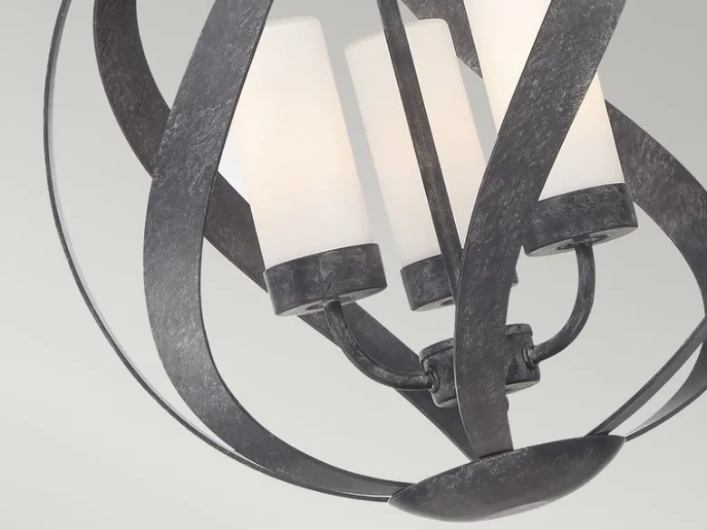 Außergewöhnliche Pendelleuchte BLACKSMITH für Innen & Außen, 3-flammig Ø40,7cm