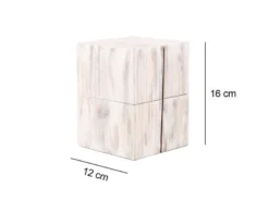 Aufklappbare LED Tischleuchte TREASURE aus Holz Weiß, Höhe 16cm