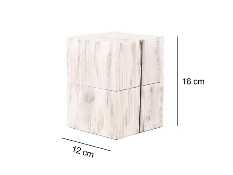 Aufklappbare LED Tischleuchte TREASURE aus Holz Weiß, Höhe 16cm
