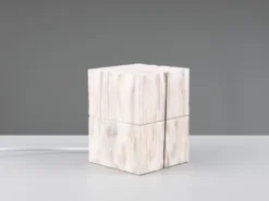 Aufklappbare LED Tischleuchte TREASURE aus Holz Weiß, Höhe 16cm