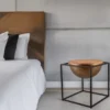 Ausgefallene Couchtische 2er Set aus Metall und Holz