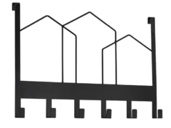 Ausgefallene Türgarderobe LOTTI aus Metall in Schwarz, Breite 48cm