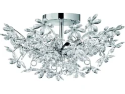 Ausgefallene große LED Deckenleuchte mit Blumen, dimmbar über Schalter Ø 51cm