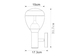 Ausgefallene LED Außenwandleuchte CALLISTO aus Edelstahl in Silber, Höhe 32cm