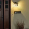 Ausgefallene LED Außenwandleuchte im antiken Laternenlook, Höhe 24cm