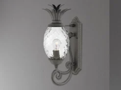 Ausgefallene LED Außenwandleuchte Schwarz, Höhe 54cm