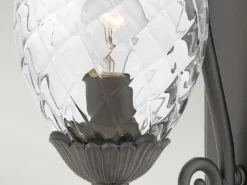 Ausgefallene LED Außenwandleuchte Schwarz, Höhe 54cm