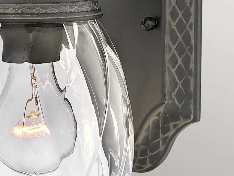 Ausgefallene LED Außenwandleuchte Schwarz, Höhe 35,5cm