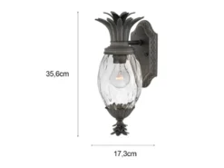 Ausgefallene LED Außenwandleuchte Schwarz, Höhe 35,5cm