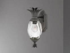 Ausgefallene LED Außenwandleuchte Schwarz, Höhe 35,5cm