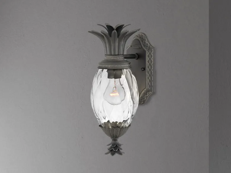 Ausgefallene LED Außenwandleuchte Schwarz, Höhe 35,5cm