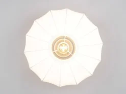 Ausgefallene LED Deckenleuchte mit Stoff Lampenschirm in Weiß, Ø 40cm