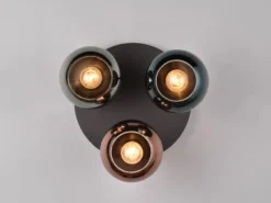 Ausgefallene LED Deckenleuchte mit bunt verspiegelten Glaskugeln, Ø 33cm