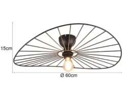 Ausgefallene LED Deckenleuchte Lampenschirm Schwarzer Draht, Ø 60cm