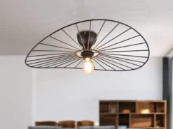 Ausgefallene LED Deckenleuchte Lampenschirm Schwarzer Draht, Ø 60cm
