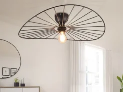 Ausgefallene LED Deckenleuchte Lampenschirm Schwarzer Draht, Ø 60cm