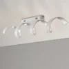 Ausgefallene LED Deckenlleuchte HELIX Weiß / Silber, Breite 80cm