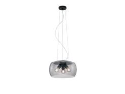 Ausgefallene LED Pendelleuchte mit Rauchglas Lampenschirm, Ø 40cm