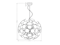 Ausgefallene LED Pendelleuchte mit Glas Lampenschirm Chrom bedampft, Ø 54cm