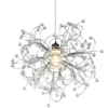Ausgefallene LED Pendelleuchte Silber Chrom mit Acryl Kristall, Ø 52cm