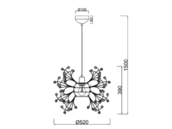 Ausgefallene LED Pendelleuchte Silber Chrom mit Acryl Kristall, Ø 52cm