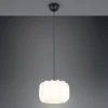 Ausgefallene LED Pendelleuchte mit Stoff Lampenschirm in Weiß, Ø 25cm