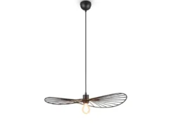 Ausgefallene LED Pendelleuchte, Lampenschirm Schwarzer Draht, Ø 60cm