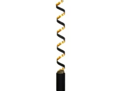 Ausgefallene LED Stehlampe HELIX Schwarz / Gold, Höhe 152cm