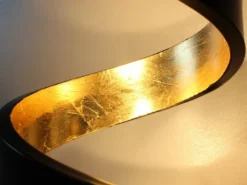 Ausgefallene LED Tischleuchte HELIX Schwarz / Gold groß, Höhe 66cm