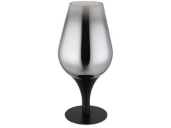 Ausgefallene LED Tischleuchte mit Rauchglas Lampenschirm, Höhe 31cm