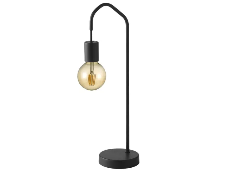 Ausgefallene LED Tischleuchte aus Metall in Schwarz, Höhe 48cm