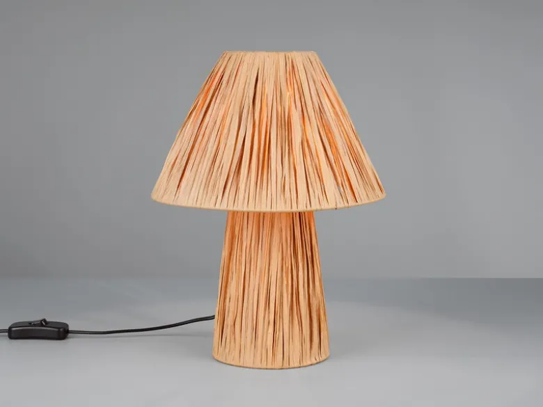 Ausgefallene LED Tischleuchte aus naturbelassenem Papier, Höhe 31cm