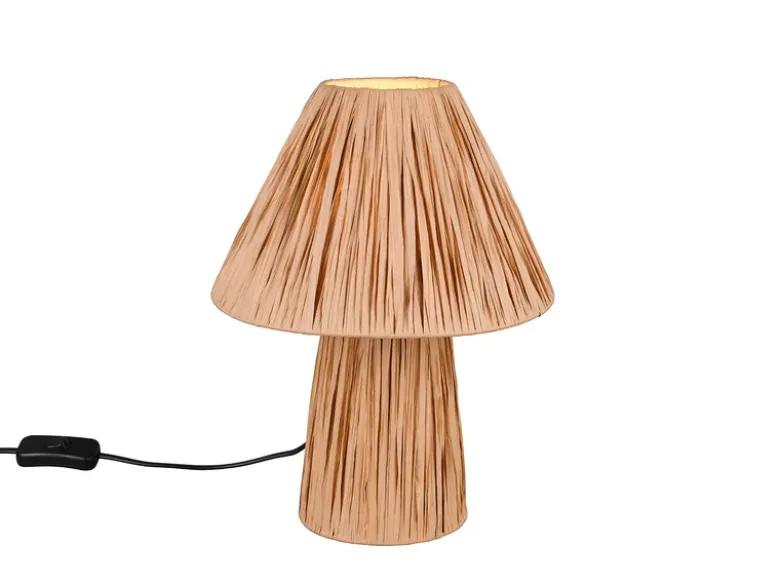 Ausgefallene LED Tischleuchte aus naturbelassenem Papier, Höhe 31cm
