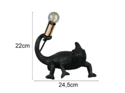 Ausgefallene LED Tischleuchte Tierlampe Chamäleon Schwarz, Höhe 22cm