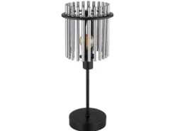 Ausgefallene LED Tischleuchte mit Rauchglas Stäben, Höhe 37,5cm