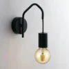 Ausgefallene LED Wandlampe 1-flammig Metall Schwarz, Höhe 17,5cm