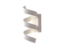 Ausgefallene LED Wandleuchte HELIX Weiß / Silber, Höhe 26cm